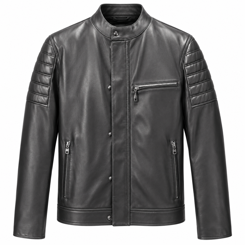 Dolce & Gabbana Man Jacket Leather Bottoni Black