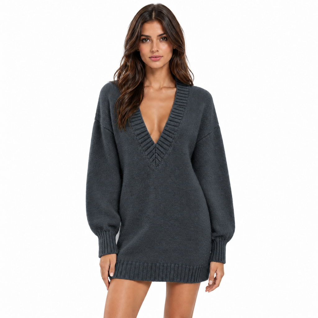 anna molinari Woman Dress Mini Antracite Grey