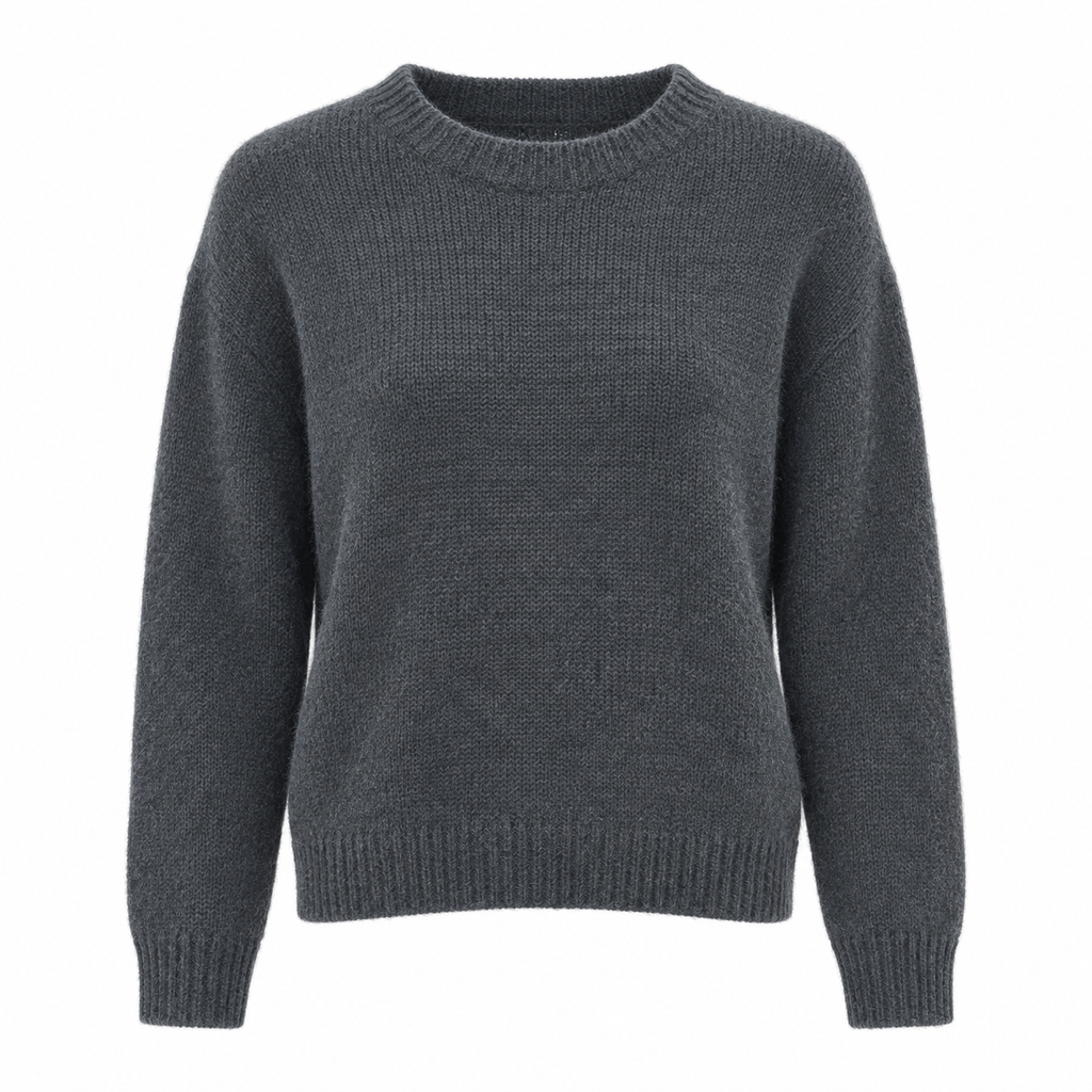anna molinari Woman Knit Crew Neck Antracite Grey