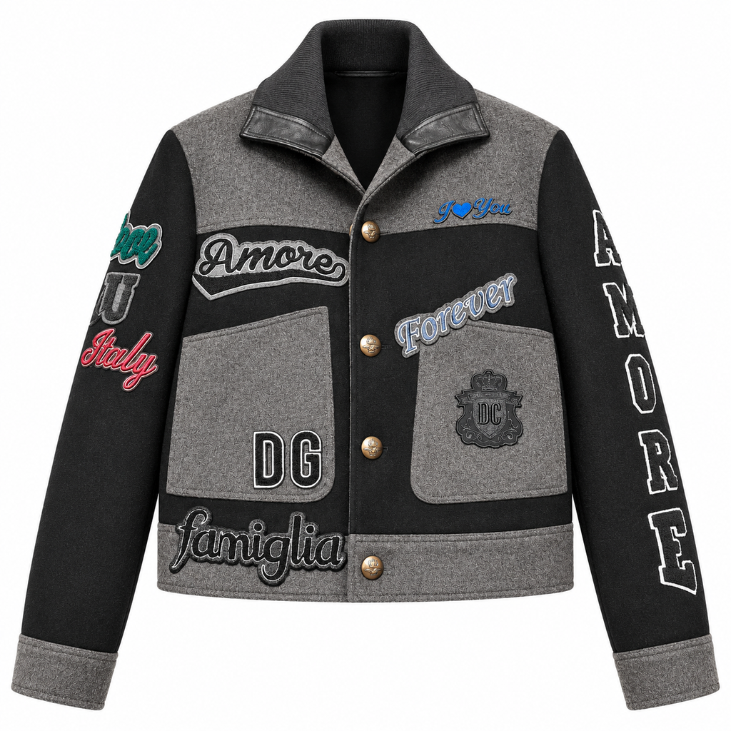 Dolce & Gabbana Man Bomber Wool Famiglia Black