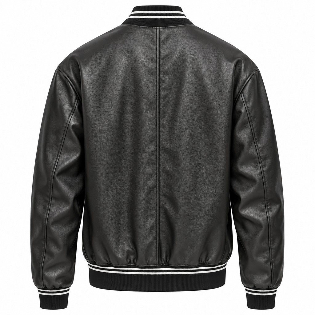 Dolce & Gabbana Man Bomber Leather Sintetica Black