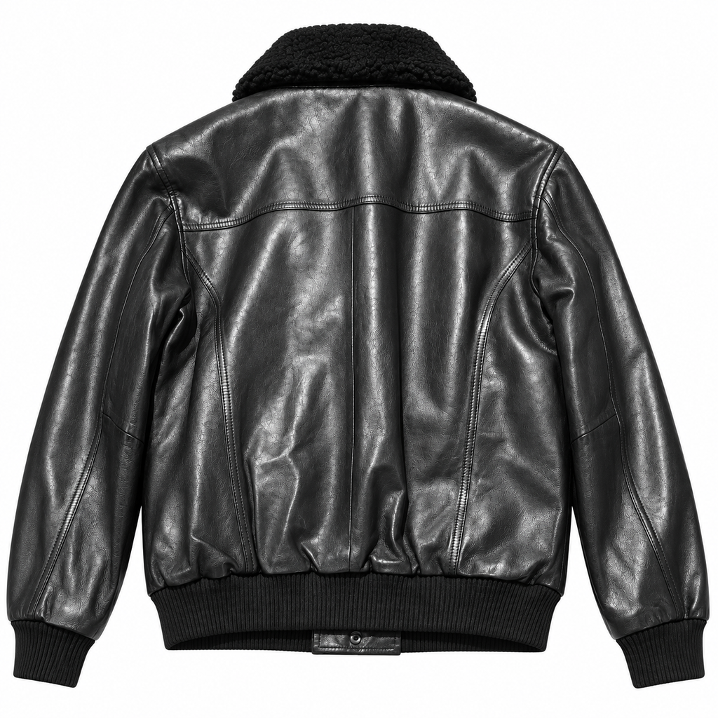 Emilio Romanelli Man Jacket Leather Colletto Pelliccia Black