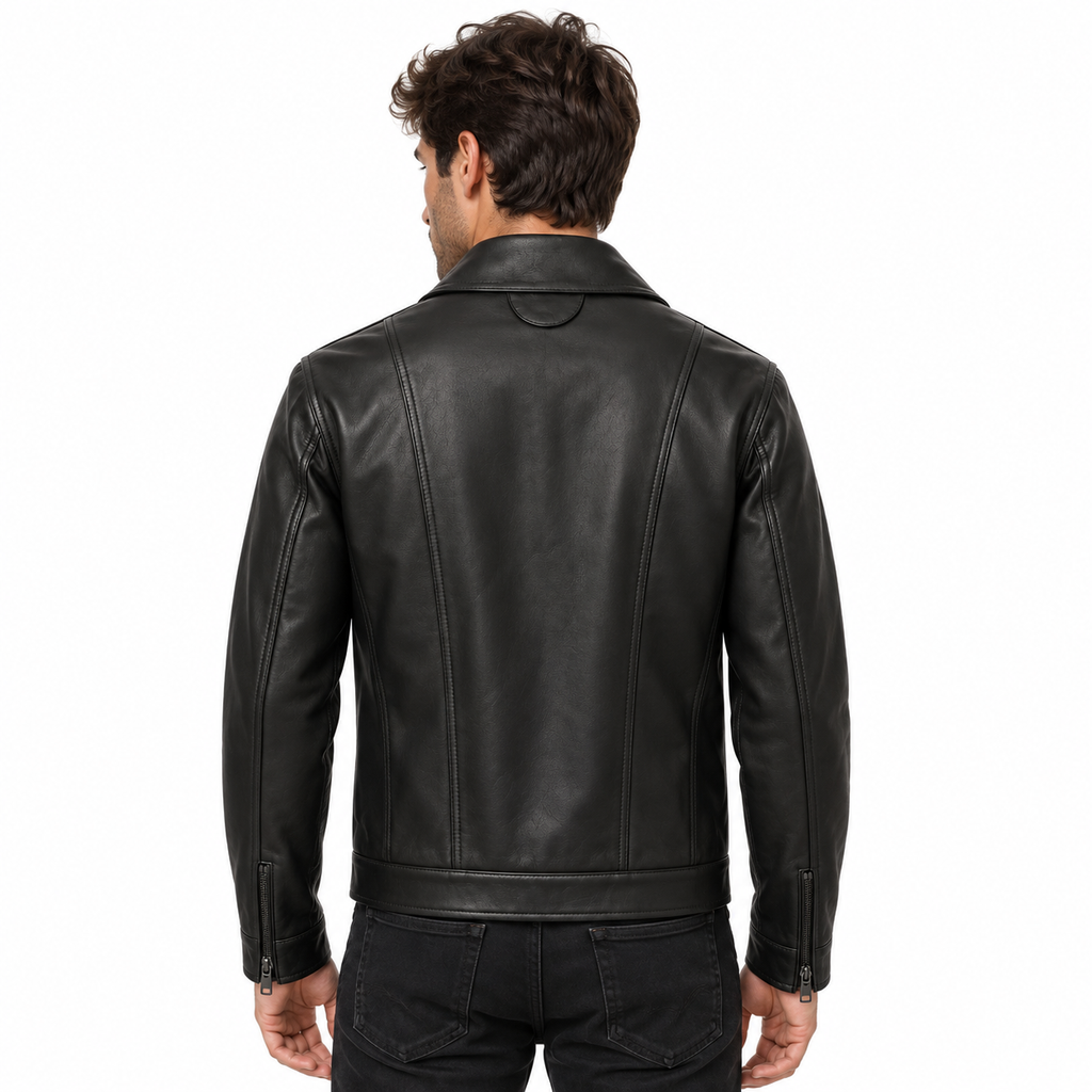 Dolce & Gabbana Man Chiodo Leather Jackets Black