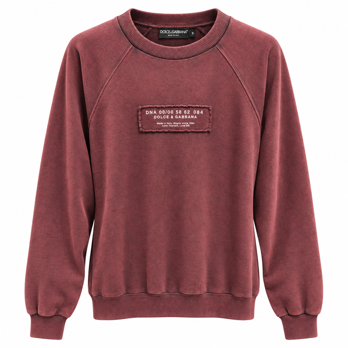 Dolce & Gabbana Man Sweatshirt Crew Neck Sleeve Long Red