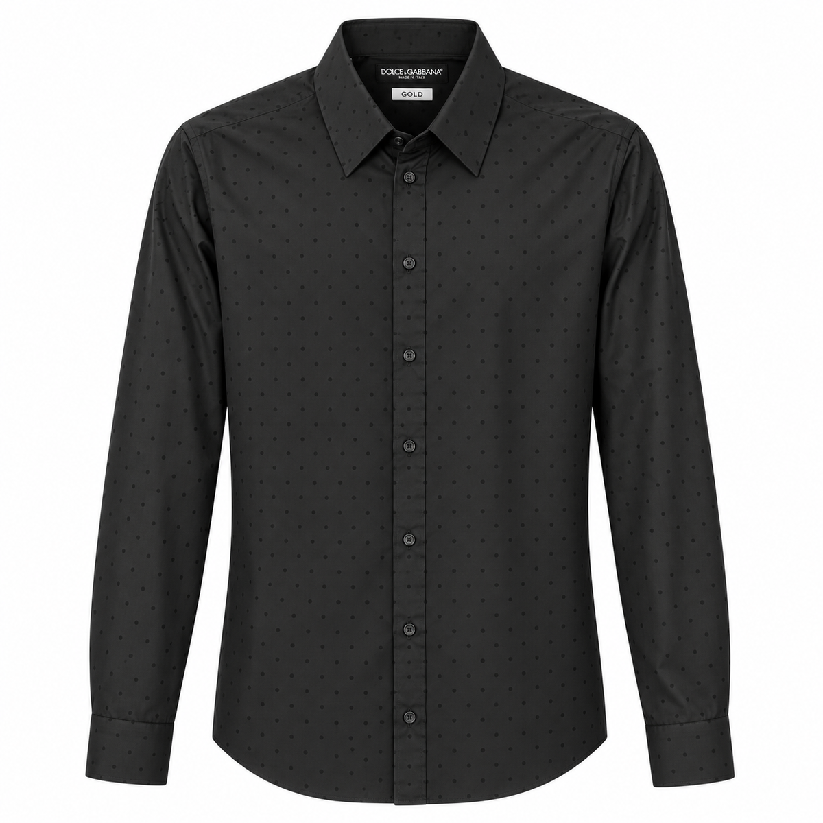 Dolce & Gabbana Man Shirt Polka Dot Black