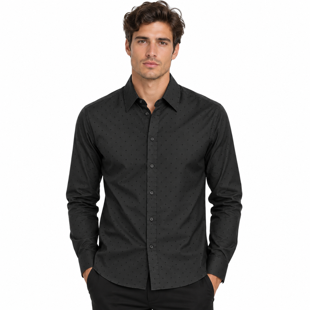Dolce & Gabbana Man Shirt Polka Dot Black