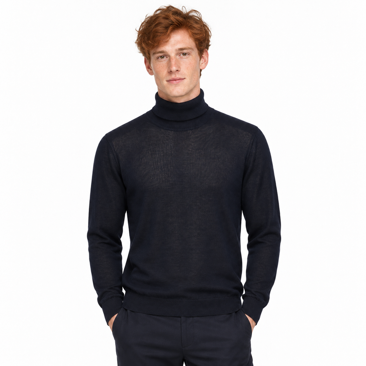 Dolce & Gabbana Man Turtleneck Wool Blue