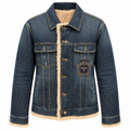Dolce & Gabbana Man Jacket Denim Pelliccia Blue