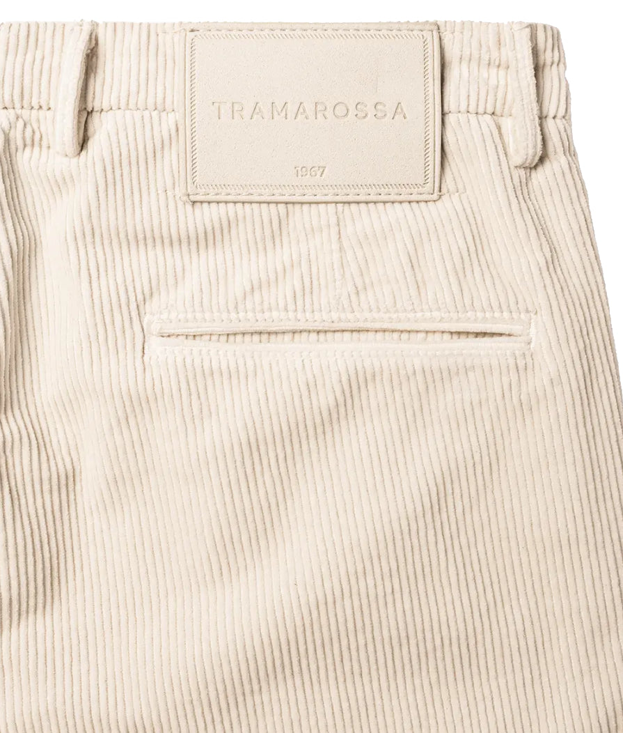 Tramarossa Man Trousers Chino Alberto Velvet White