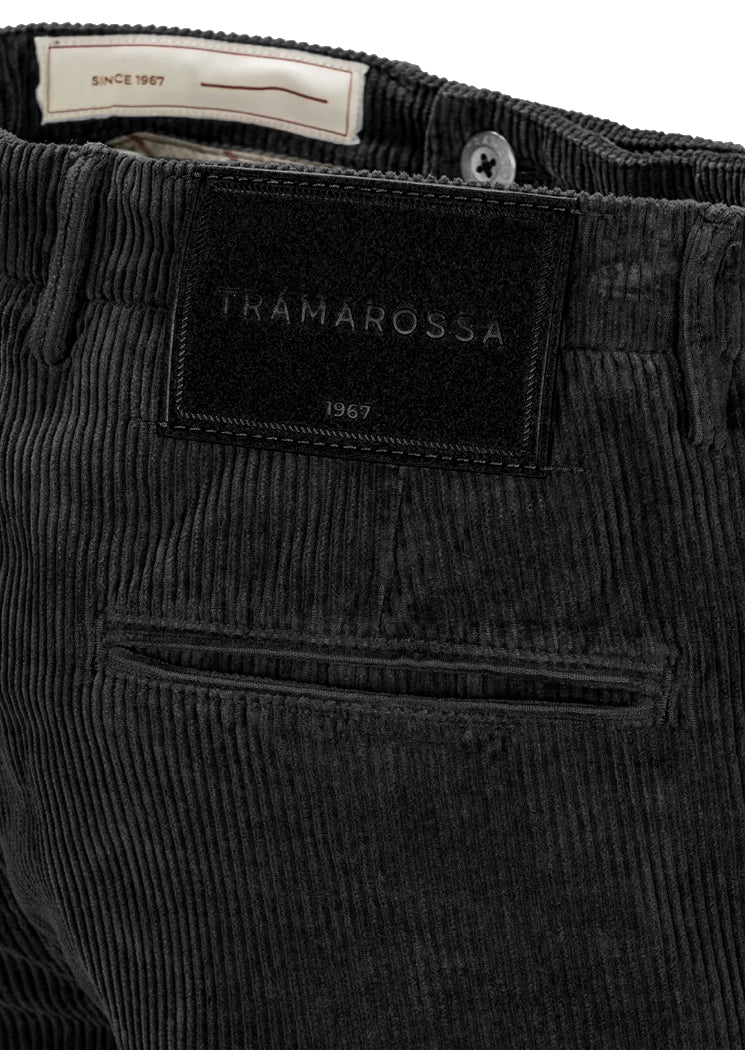 Tramarossa Man Trousers Chino Alberto Velvet Black