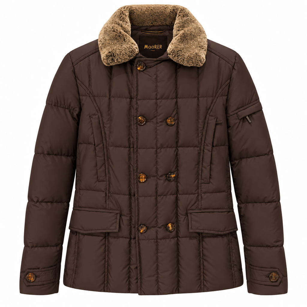 moorer Man Down Jacket Pelliccia Brown