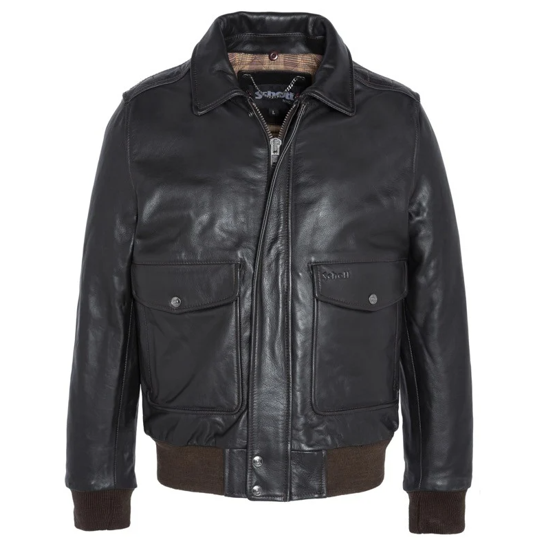 Schott NYC Man VINTAGE FLIGHT Jacket Brown