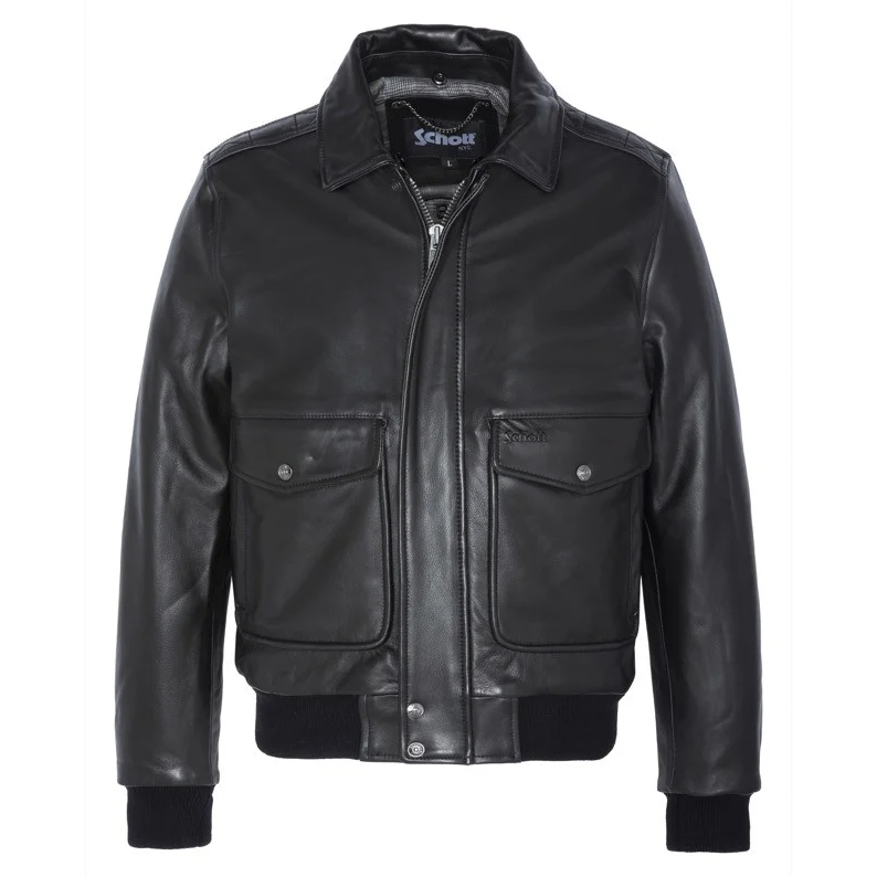Schott NYC Man VINTAGE FLIGHT Jacket Black