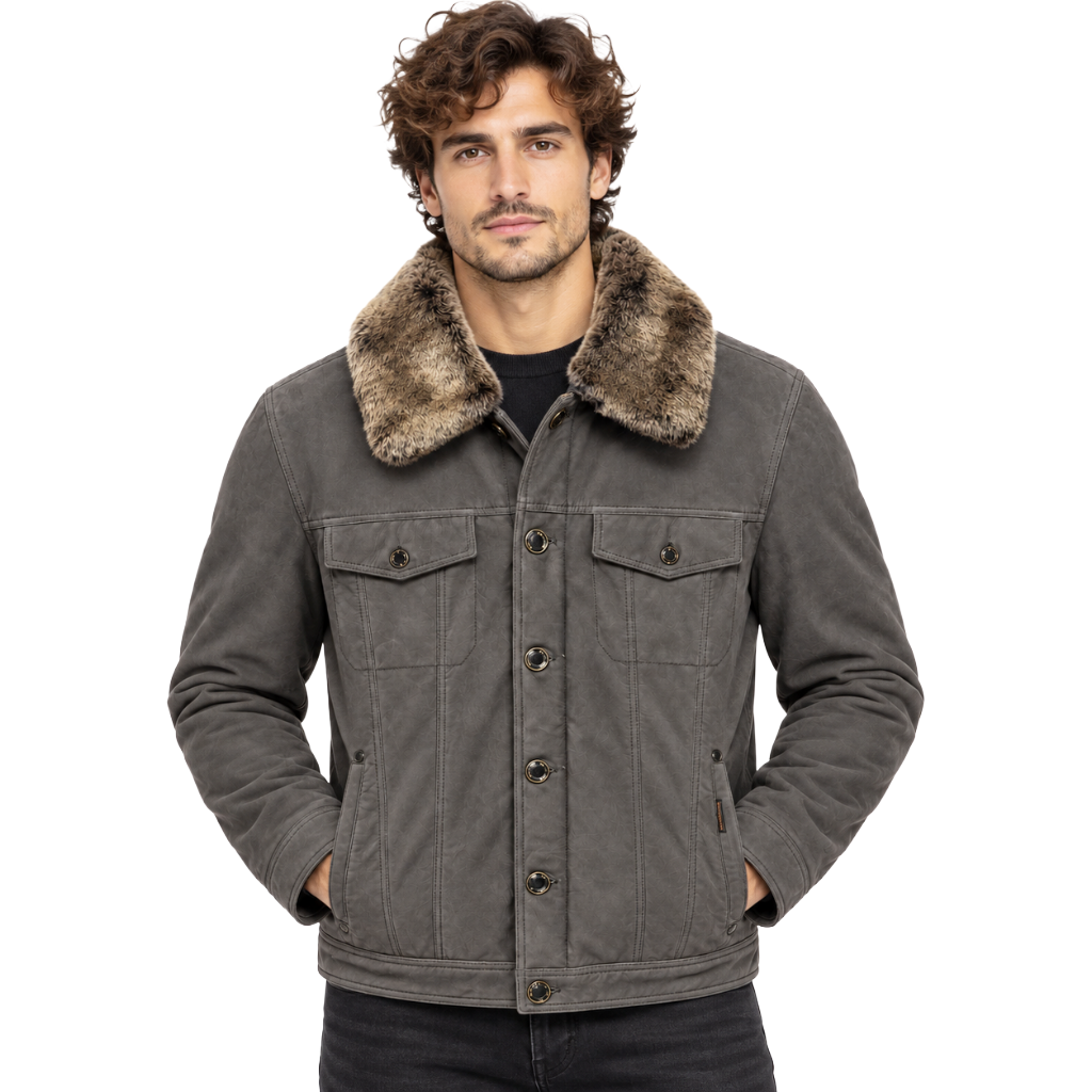 moorer Man Jacket Leather Grey