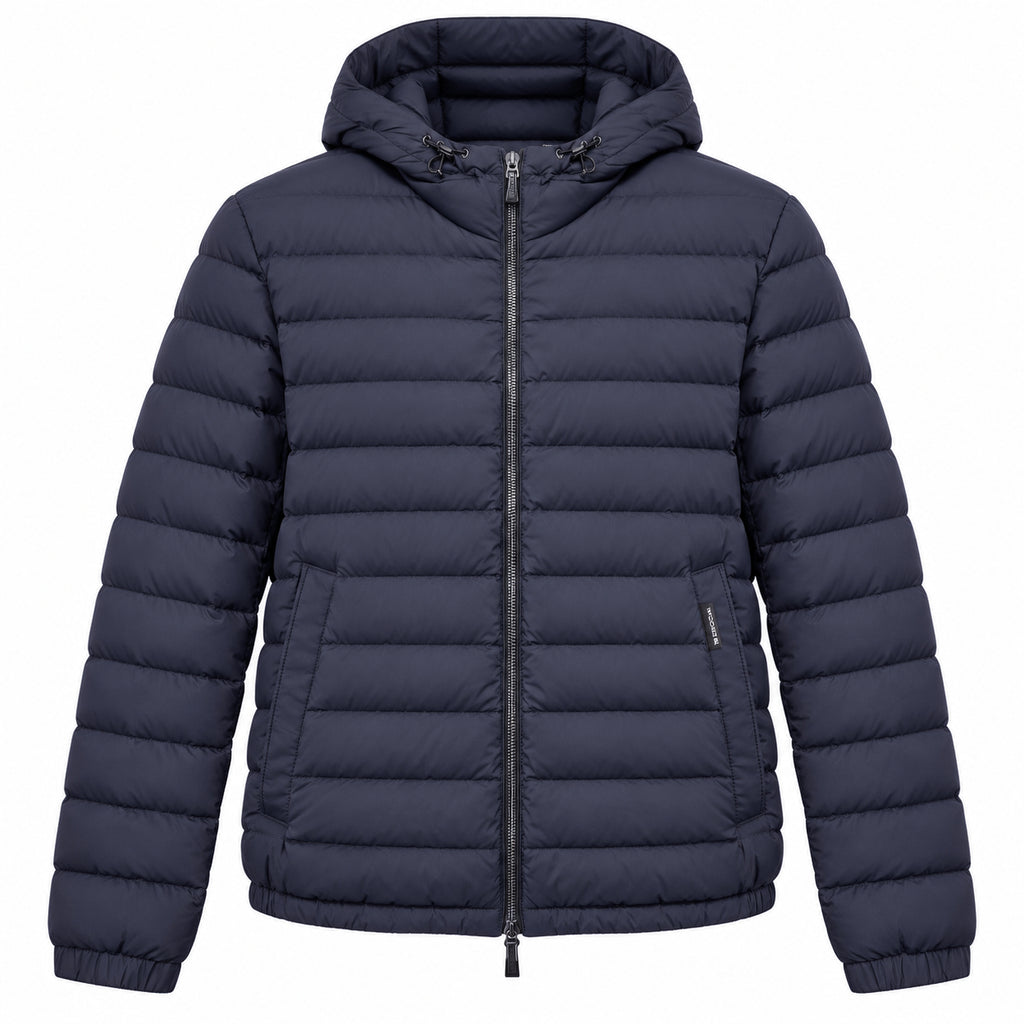 moorer Man Down Jacket Short Savin Blue