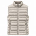 moorer Man Vest Leather Beige
