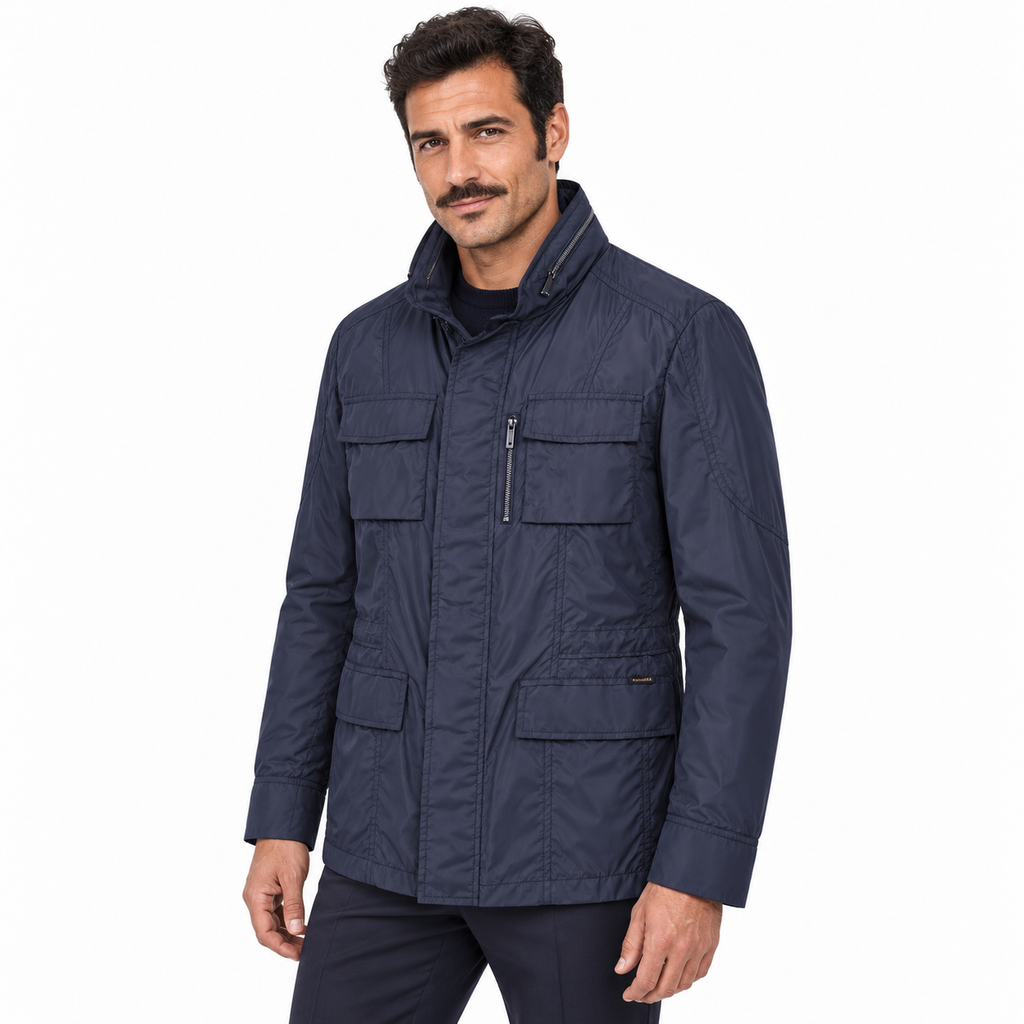 moorer Man Trench Coat Nylon Blue