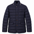 moorer Man Jacket Quilted Wool Navy Blue
