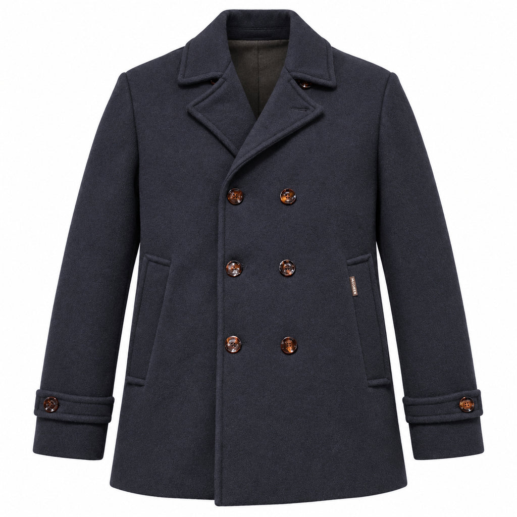 moorer Man Coat Double-Breasted Bolgi Navy Blue