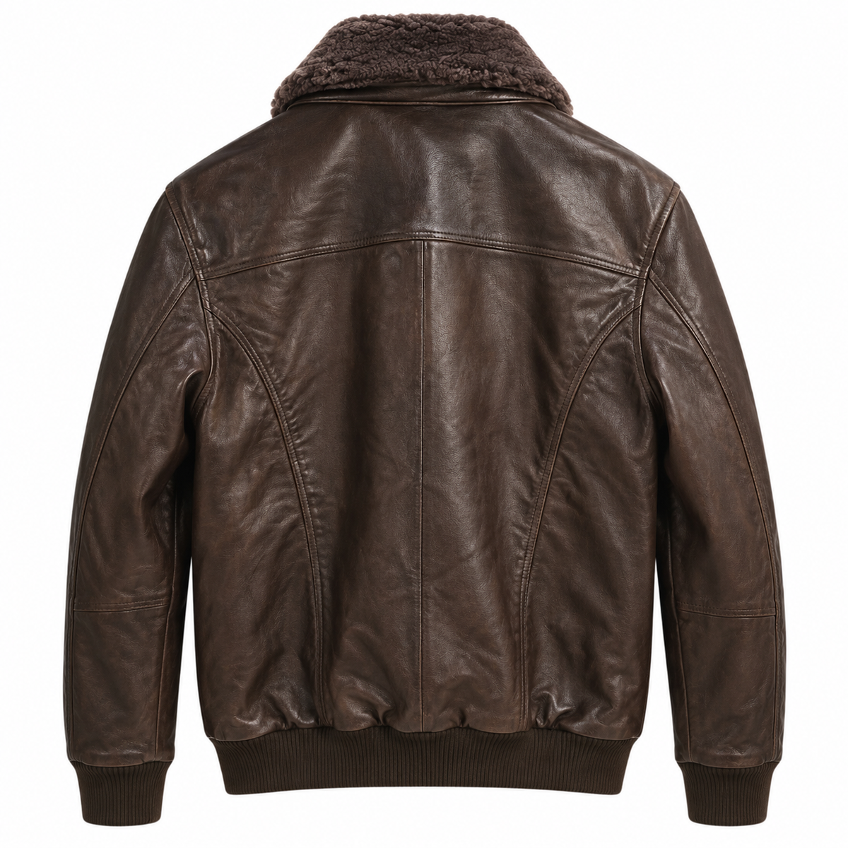 Emilio Romanelli Man Jacket Leather Colletto Pelliccia Brown