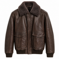 Emilio Romanelli Man Jacket Leather Colletto Pelliccia Brown