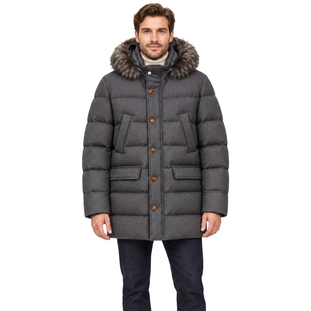 moorer Man Parka Barbieri Grey