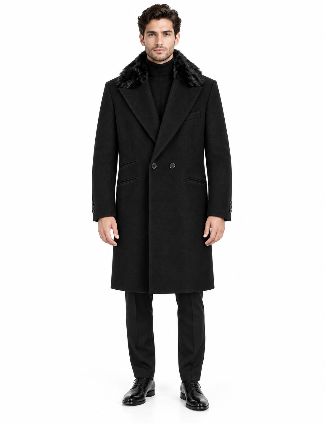 hogan Man Coat Double-Breasted Pelo Black