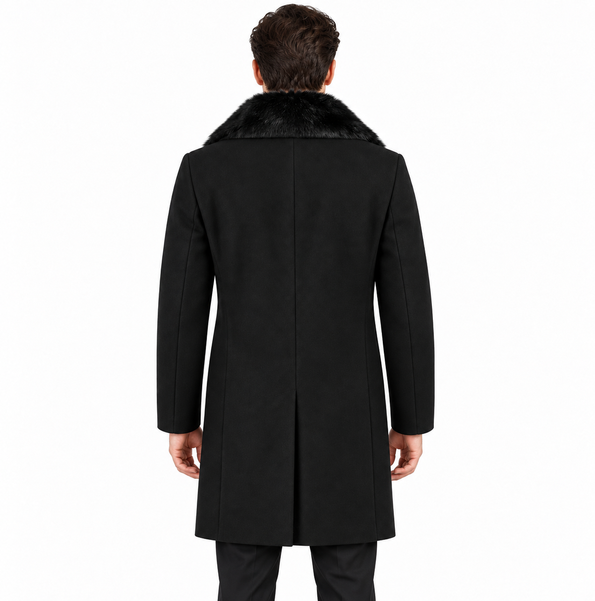 hogan Man Coat Double-Breasted Pelo Black