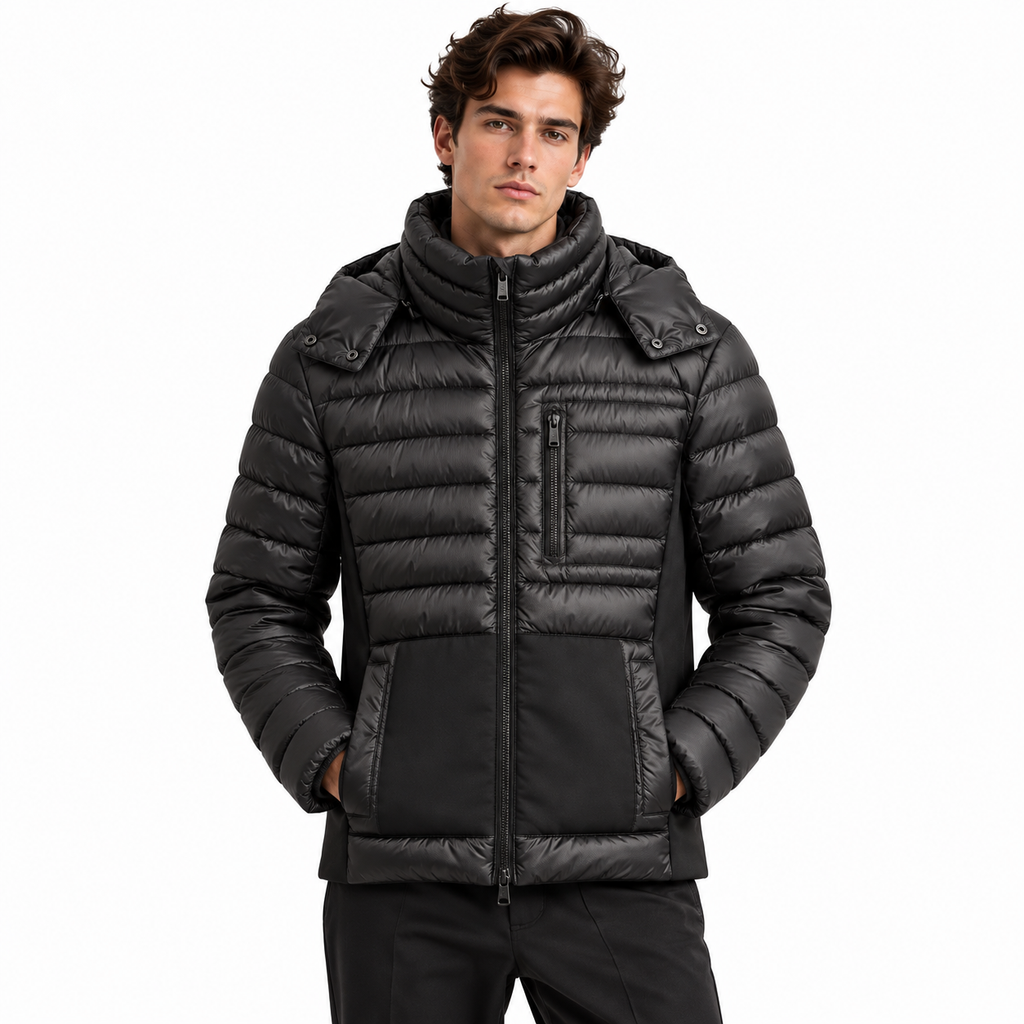 hogan Man Down Jacket Hooded Black