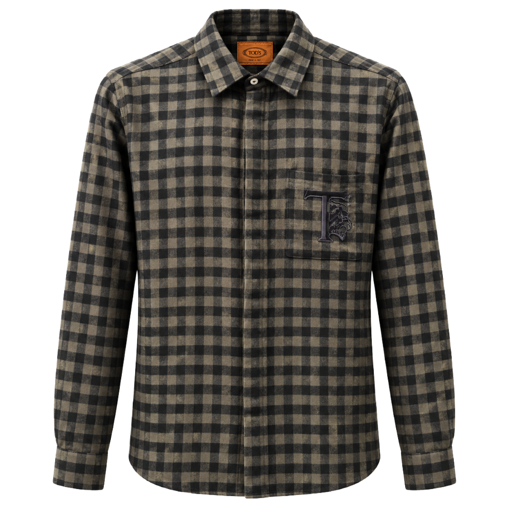 hogan Man Shirt Quadretti Logata Green