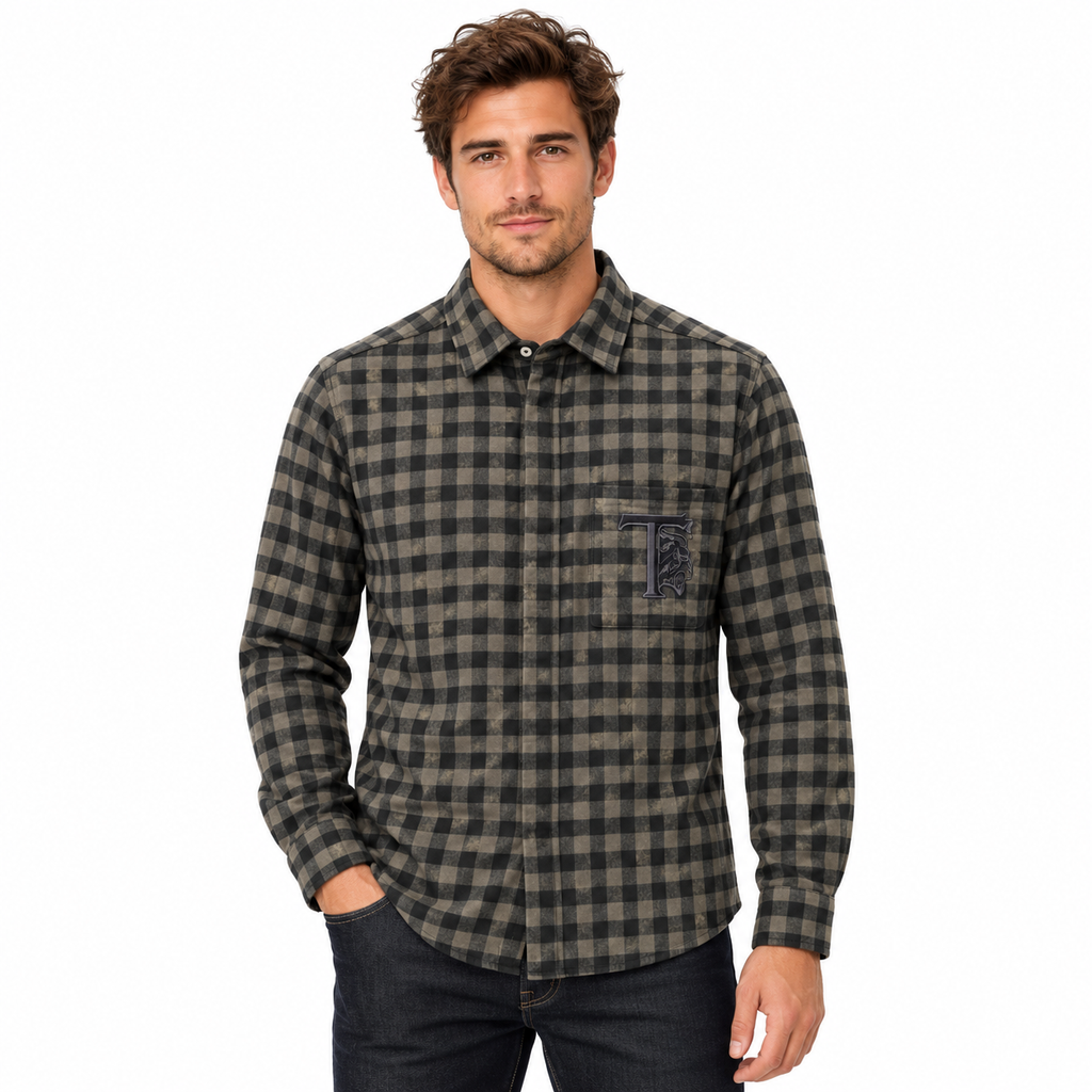 hogan Man Shirt Quadretti Logata Green