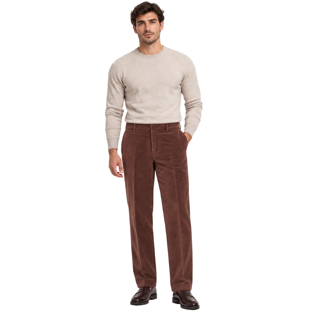 hogan Man Trousers Velvet Coste Brown