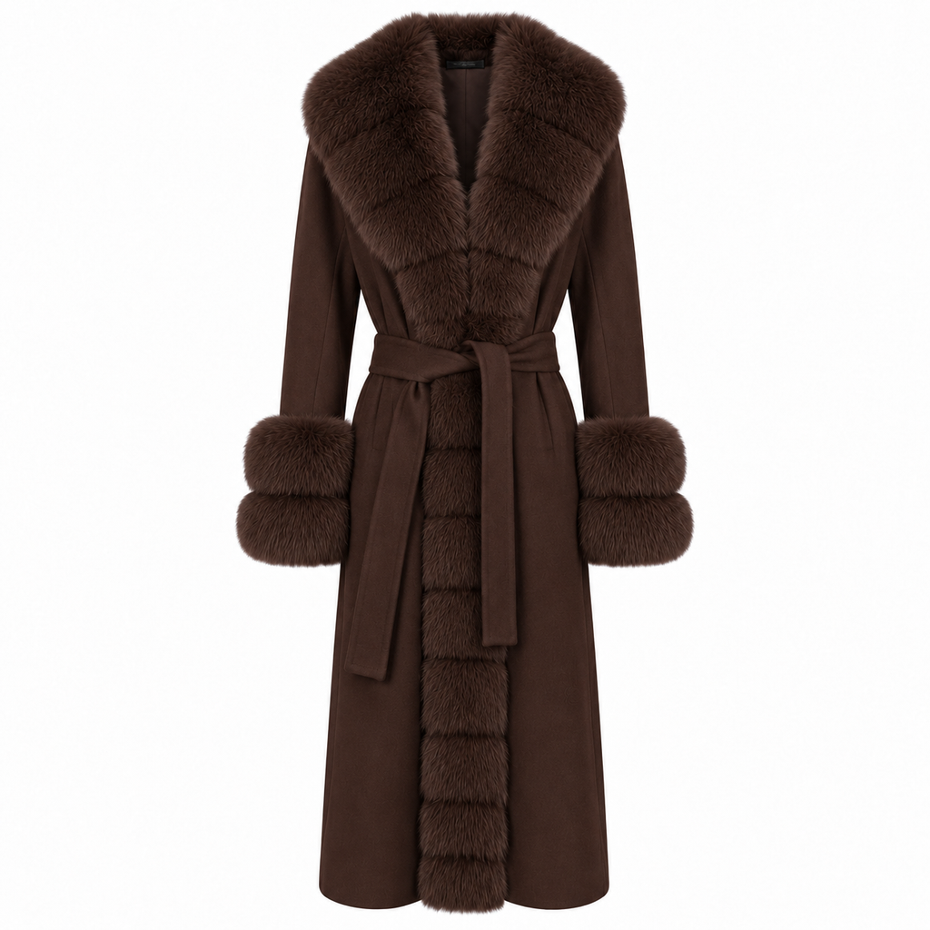 Loro Piana Fabric Woman Coat Pelliccia Brown