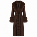Loro Piana Fabric Woman Coat Pelliccia Brown