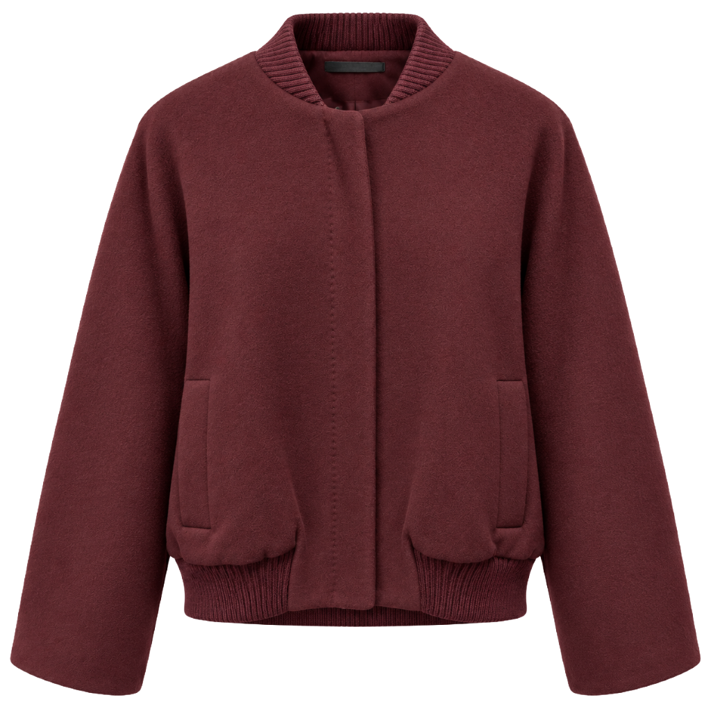 Loro Piana Fabric Woman Bomber Sleeve Ampia Red