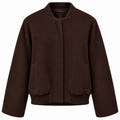 Loro Piana Fabric Woman Bomber Sleeve Ampia Brown