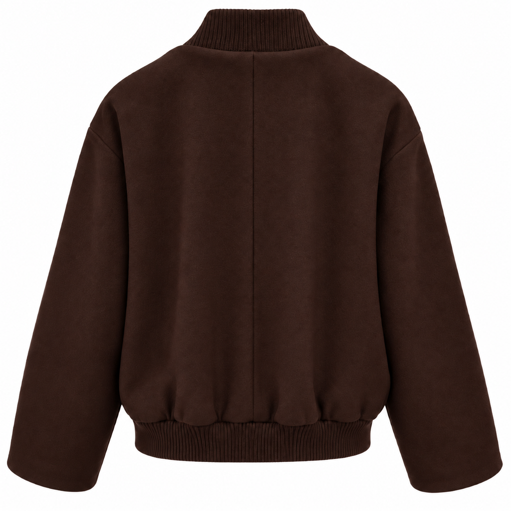 Loro Piana Fabric Woman Bomber Sleeve Ampia Brown