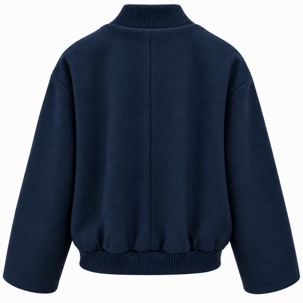 Loro Piana Fabric Woman Bomber Sleeve Ampia Blue