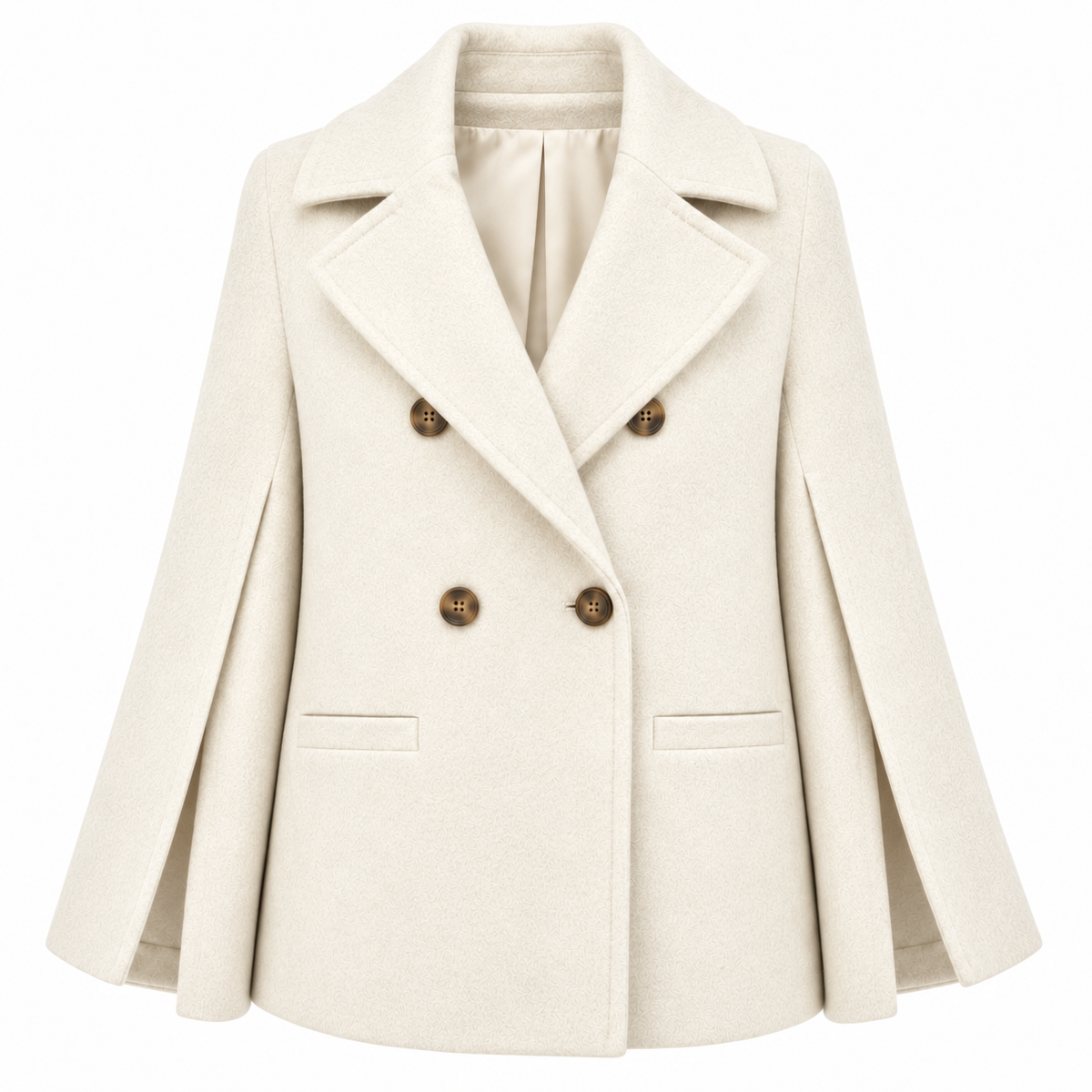 Loro Piana Fabric Woman Peacoat Double-Breasted Kimono Coats White