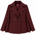 Loro Piana Fabric Woman Peacoat Double-Breasted Kimono Coats Red