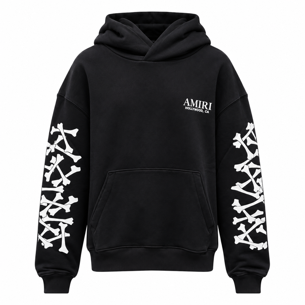Amiri Man Sweatshirt Bones Stacked Black