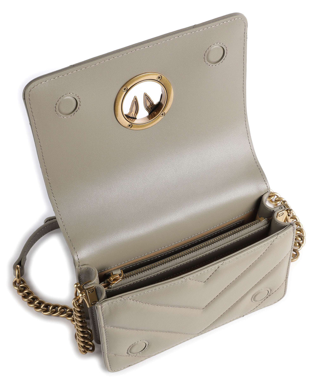 Pinko Woman Click Mini Sheep Nappa Crossbody Bags Beige