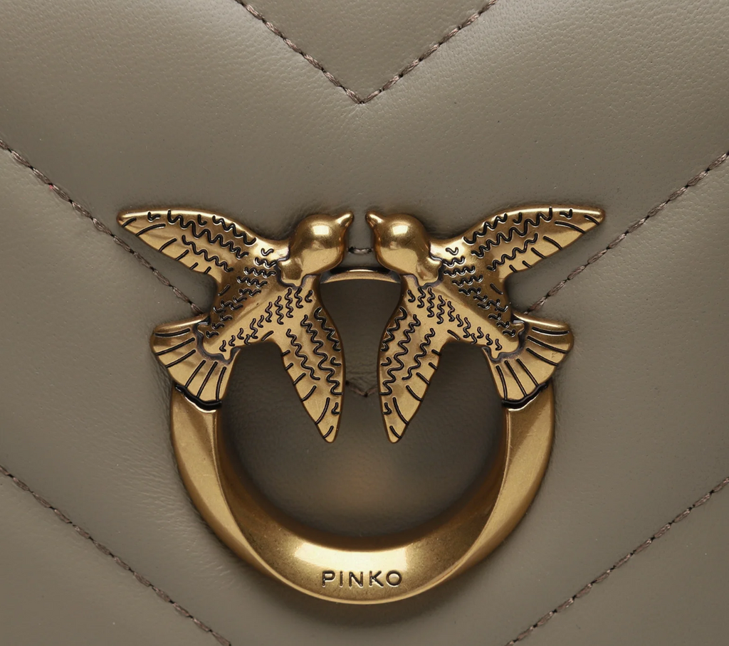 Pinko Woman Click Mini Sheep Nappa Crossbody Bags Beige