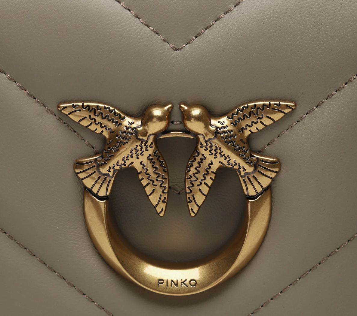 Pinko Woman Click Mini Sheep Nappa Crossbody Bags Beige