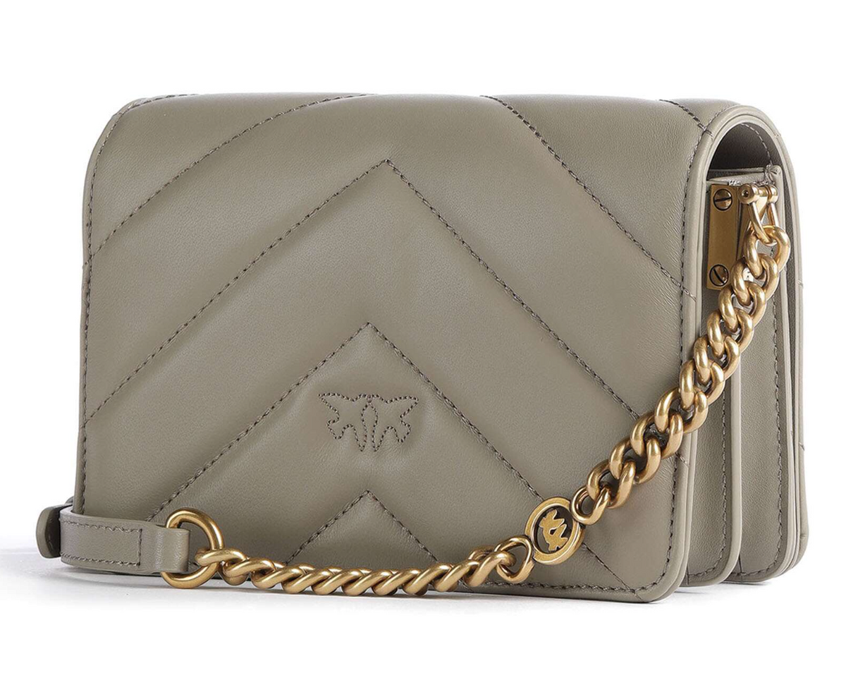 Pinko Woman Click Mini Sheep Nappa Crossbody Bags Beige