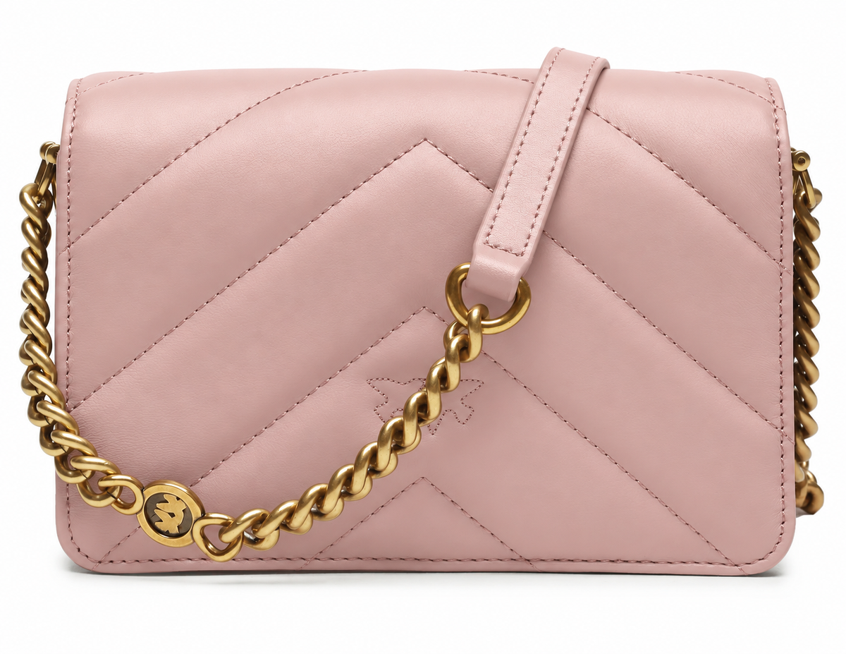 Pinko Woman Click Mini Sheep Nappa Crossbody Bags Pink