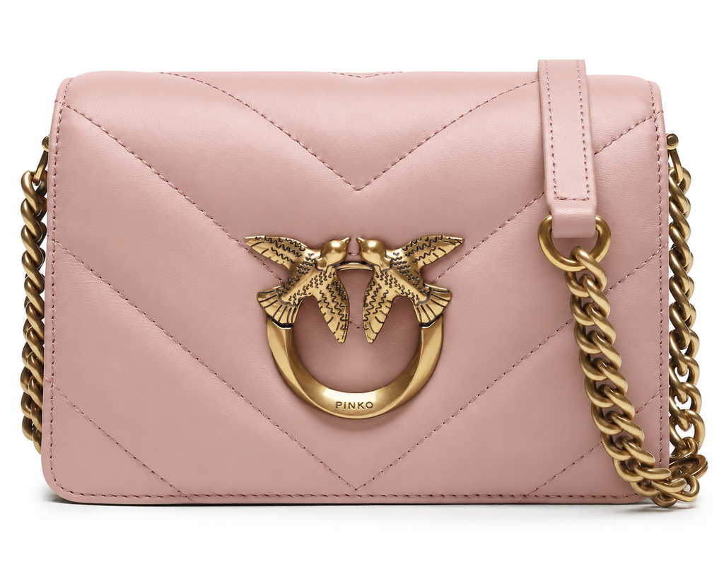 Pinko Woman Click Mini Sheep Nappa Crossbody Bags Pink