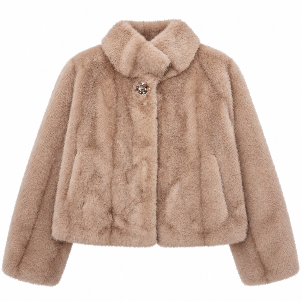 mirella matteini Woman Jacket eco-pelliccia Short Beige