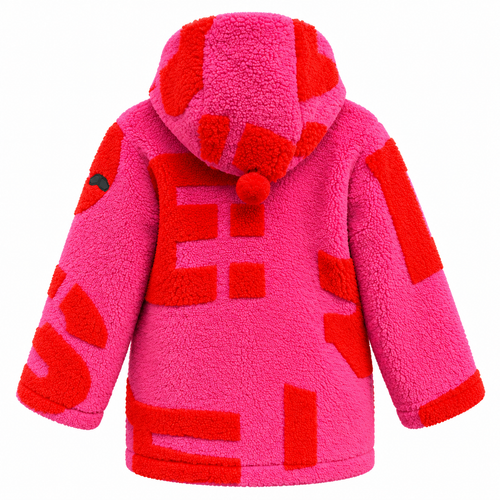 ai riders Junior Sherpa Lettere Jackets Pink
