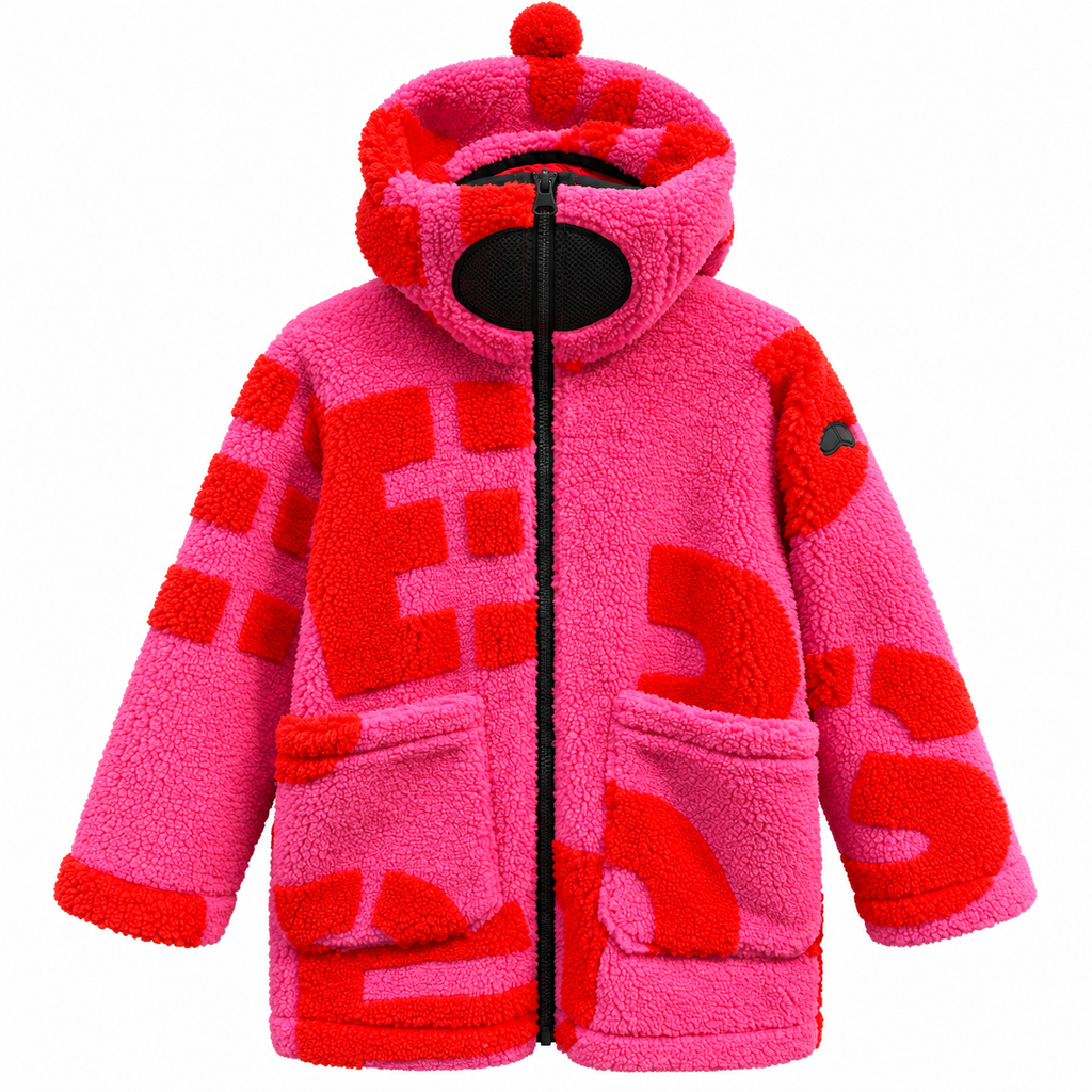 ai riders Junior Sherpa Lettere Jackets Pink